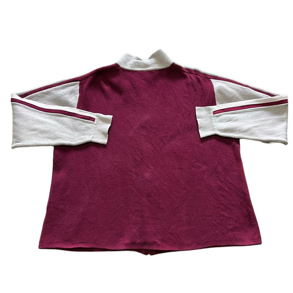 Joe Boxer Burgundy and Tan Color Block Zip Front Cardigan / Shacket Size XL - Picture 2 of 10